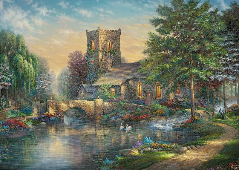 Schmidt - Thomas Kinkade: Willow Wood Chapel - 1000 Piece Jigsaw Puzzle Best