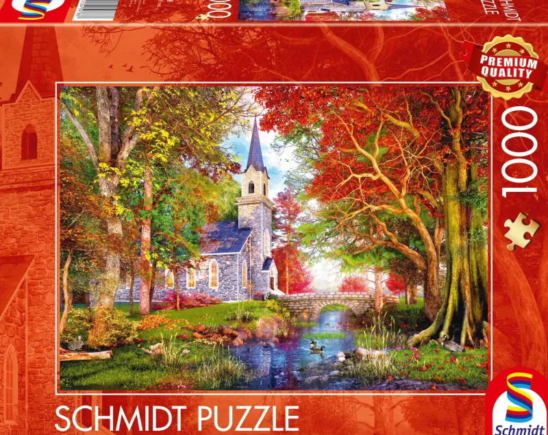 Schmidt Shmidt - Chapel in Autumn Magic - 1000 Piece Jigsaw Puzzle Clearance