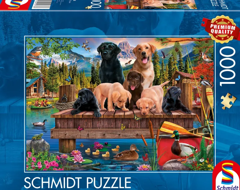 Schmidt Shmidt - Dog Family by the Lake - 1000 Piece Jigsaw Puzzle New