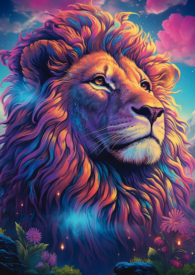 Schmidt Shmidt - Lion in the Wind of Colours - 1000 Piece Jigsaw Puzzle New