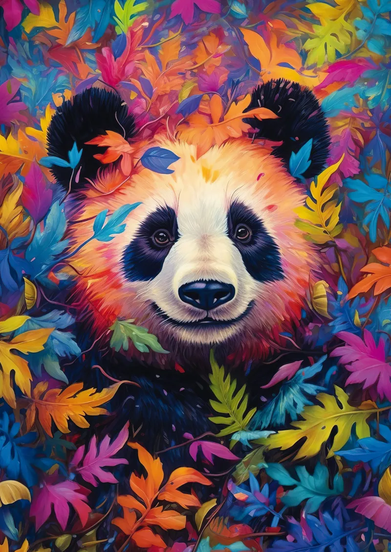 Schmidt Shmidt - Panda Bear in the Rainbow Forest - 1000 Piece Jigsaw Puzzle Clearance