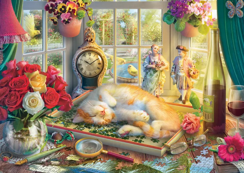 Schmidt Shmidt - Puzzle Time with Cat - 1000 Piece Jigsaw Puzzle Outlet