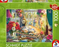 Schmidt Shmidt - Puzzle Time with Cat - 1000 Piece Jigsaw Puzzle Outlet