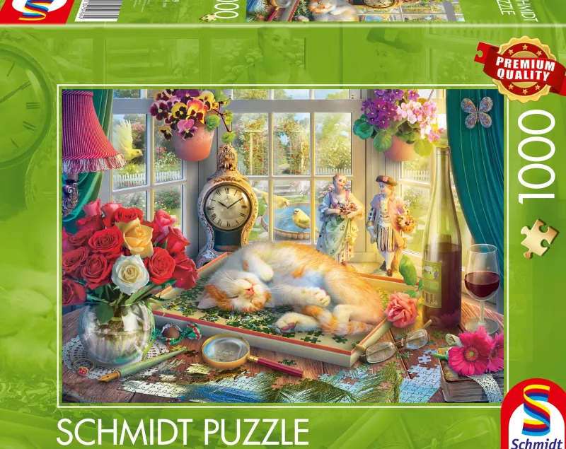 Schmidt Shmidt - Puzzle Time with Cat - 1000 Piece Jigsaw Puzzle Outlet