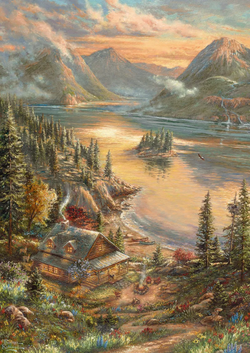 Schmidt Shmidt - Thomas Kinkade: Lakefront Splendor - 500 Piece Jigsaw Puzzle Best