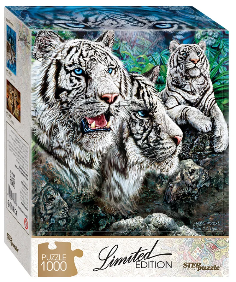 Step Puzzle - Find 13 Tigers! - 1000 piece jigsaw puzzle Outlet