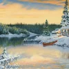 Sunsout - Cabin on the River - 1000 piece jigsaw puzzle Clearance