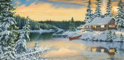 Sunsout - Cabin on the River - 1000 piece jigsaw puzzle Clearance