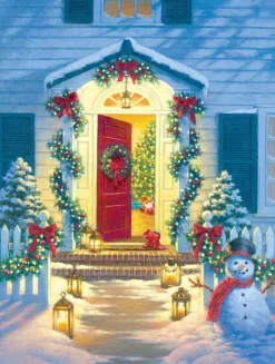 Sunsout - Christmas Porch 500 piece jigsaw puzzle Online