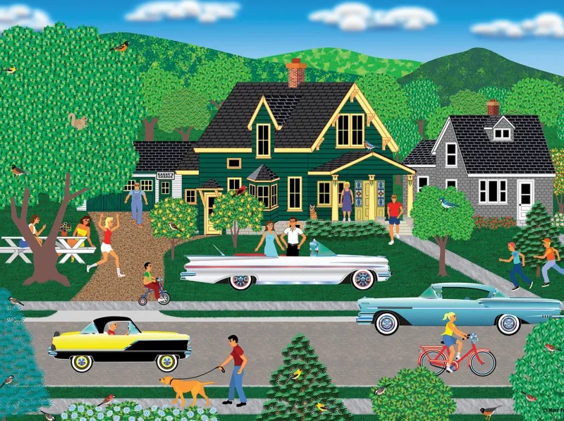 Sunsout Mark Frost - Nellie's New Car 1000 piece jigsaw puzzle Hot