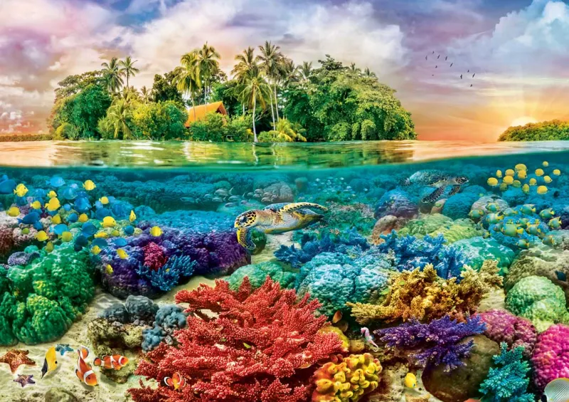 Trefl - Crazy Shapes - Tropical Island - 600 Piece Jigsaw Puzzle Outlet