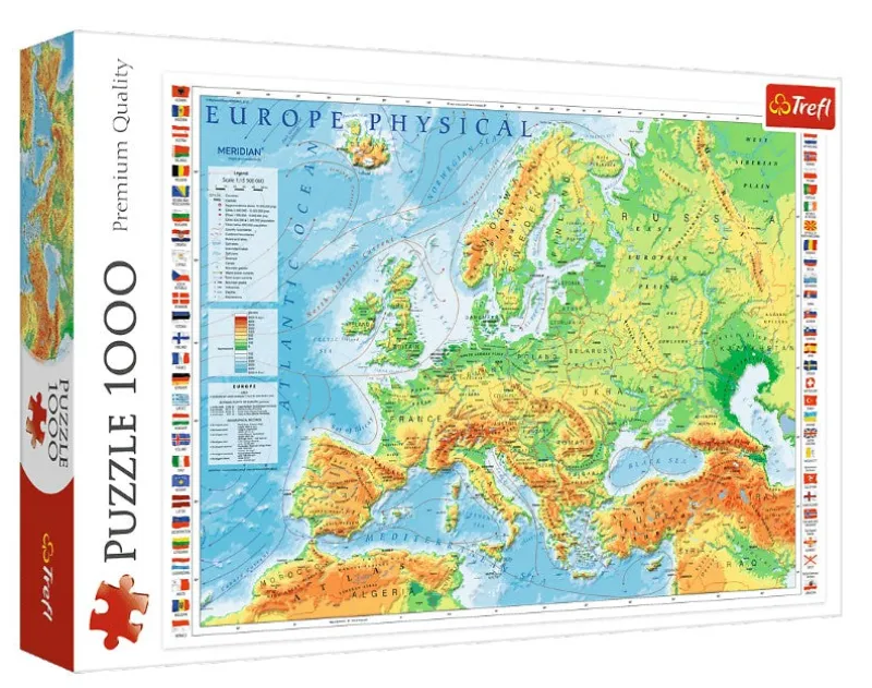 Trefl - Europe Physical Map - 1000 piece jigsaw puzzle New