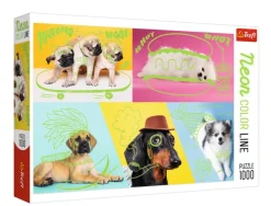 Trefl - Neon Color Line - Dogs - 1000 piece jigsaw puzzle Online