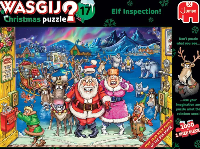 Wasgij - Christmas 17 Elf Inspection - 2 x 1000 Piece Jigsaw Puzzles Online