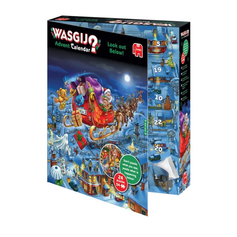 Wasgij Advent Calendar - Look out Below! - 24 x 54 Piece Jigsaw Puzzles New