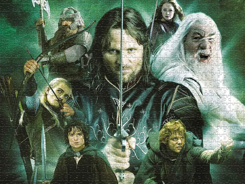 Winning Moves Winning Movies - Lord of the Rings Heroes of Middle Earth - 1000 Piece Jigsaw Puzzle Clearance