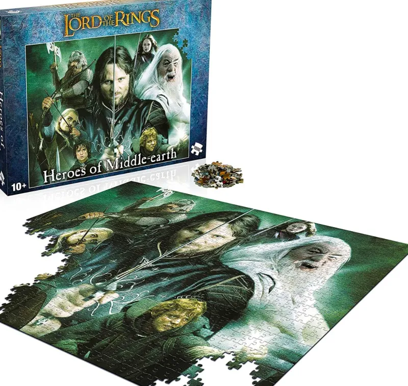 Winning Moves Winning Movies - Lord of the Rings Heroes of Middle Earth - 1000 Piece Jigsaw Puzzle Clearance
