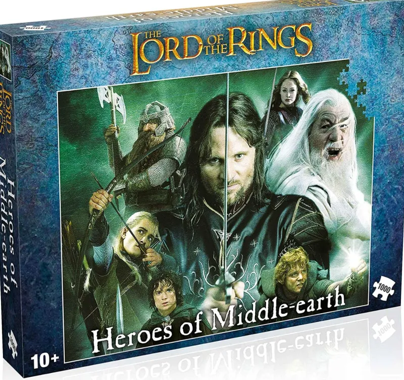 Winning Moves Winning Movies - Lord of the Rings Heroes of Middle Earth - 1000 Piece Jigsaw Puzzle Clearance