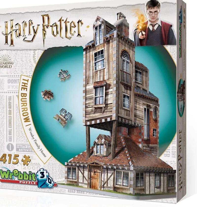 Wrebbit 3D Puzzle Harry Potter - The Burrow Weasley Family Home 3D Puzzle (415-Piece) New